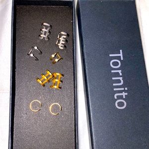 ear cuffs silver and gold set